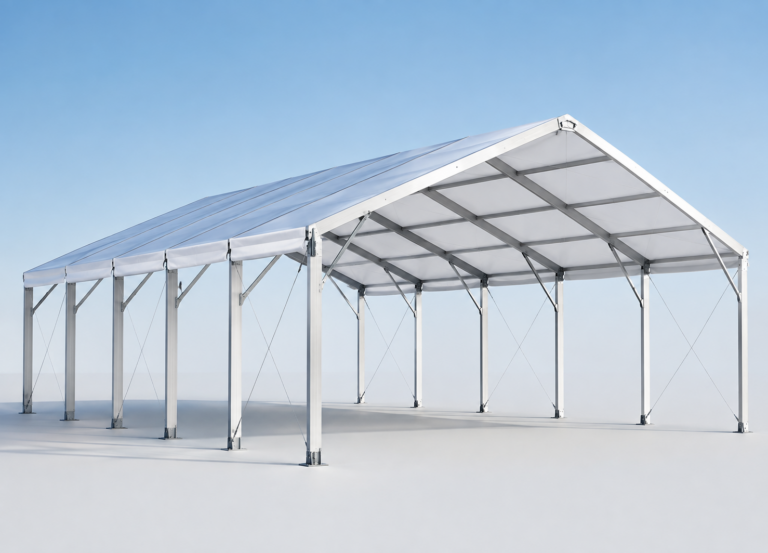 Carpas industriales para proteger zonas de obra frente a la climatología extrema
